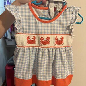 Hand Smocked Crab Outfit